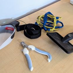 Pet Supplies: Food Scoop, Nail Clipper, Brush And 3 Leashes