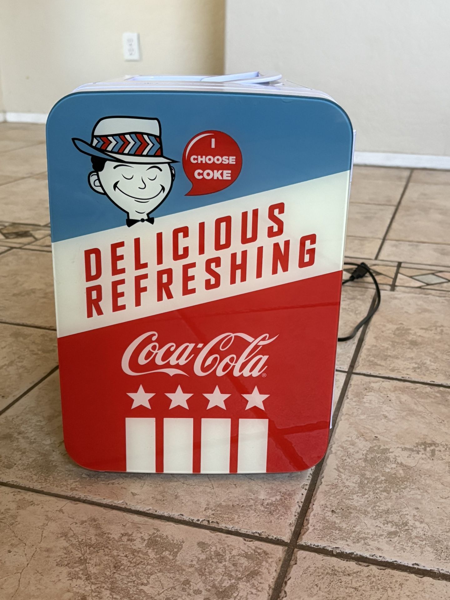 Cooluli Mini Retro Coke Fridge For Wall Or Car- Adapter Included