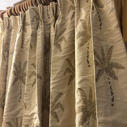 Two Custom-Made Curtain Panels  96”x24” On The Plited Top