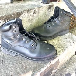 Dexter steel toe black boots mens 15