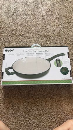 NIB Parini 9” Enameled Cast Iron Round Pan / Skillet – Hunter Green