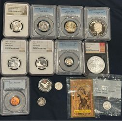 Silver Eagle with Privy MS70 PCGS AND NGC GRADED SILVER AND MORE