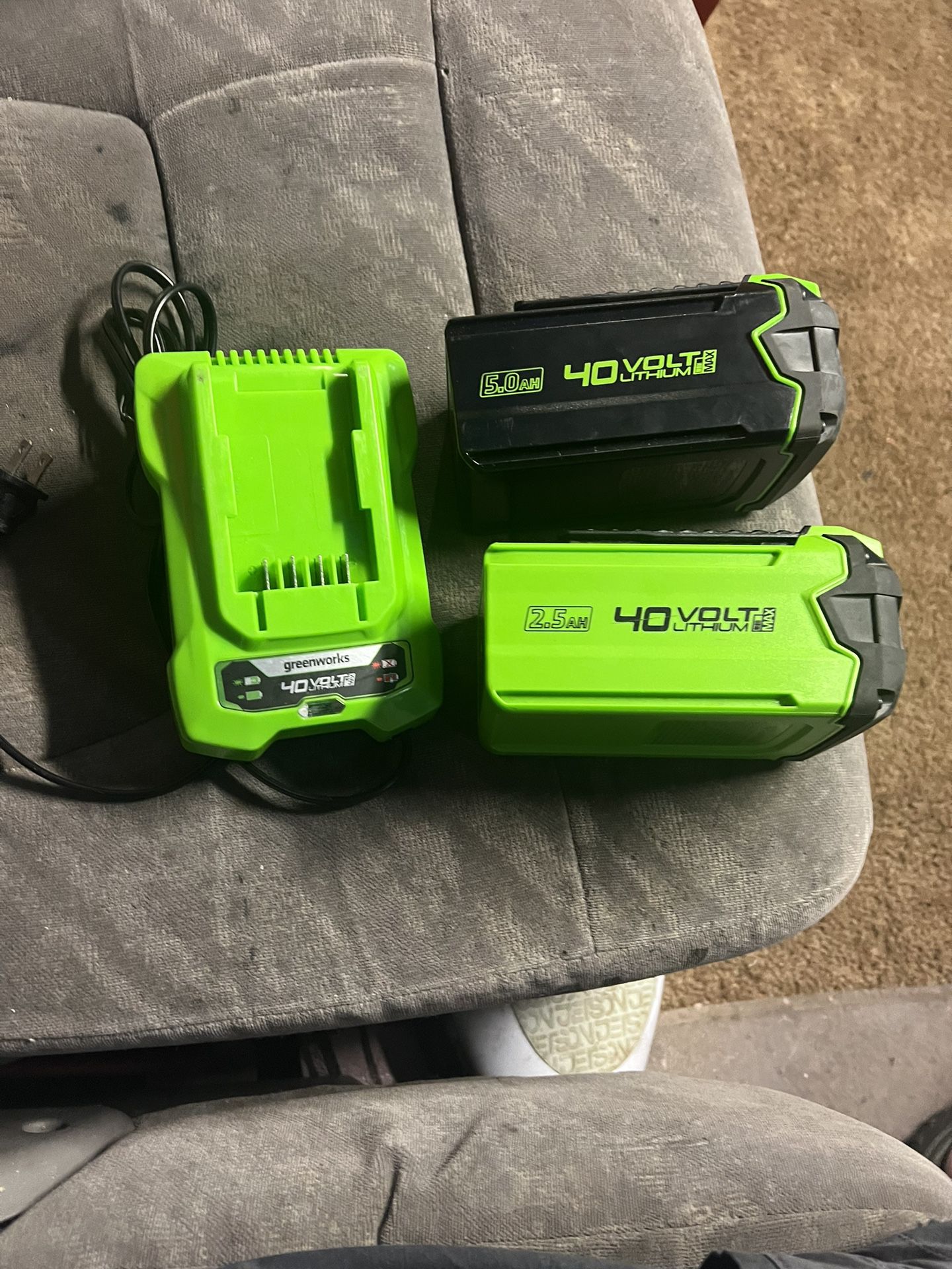 Greenworks Charger And 40 Volt Lithium Battery 