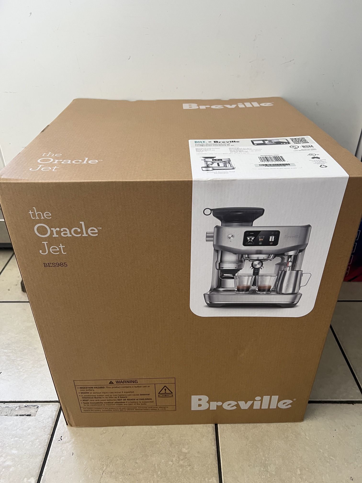 Breville Oracle Jet Espresso Machine [Brushed Stainless Steel] BRAND NEW(BES985)