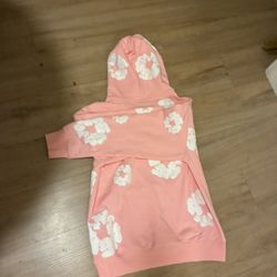 PINK DENIM TEARES HOODIE