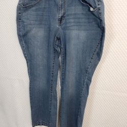 24WP Womens St Johns Bay Medium Light Blue Stretch Jeans