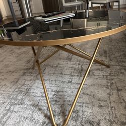 Faux Marble Coffee Table Black And Gold 