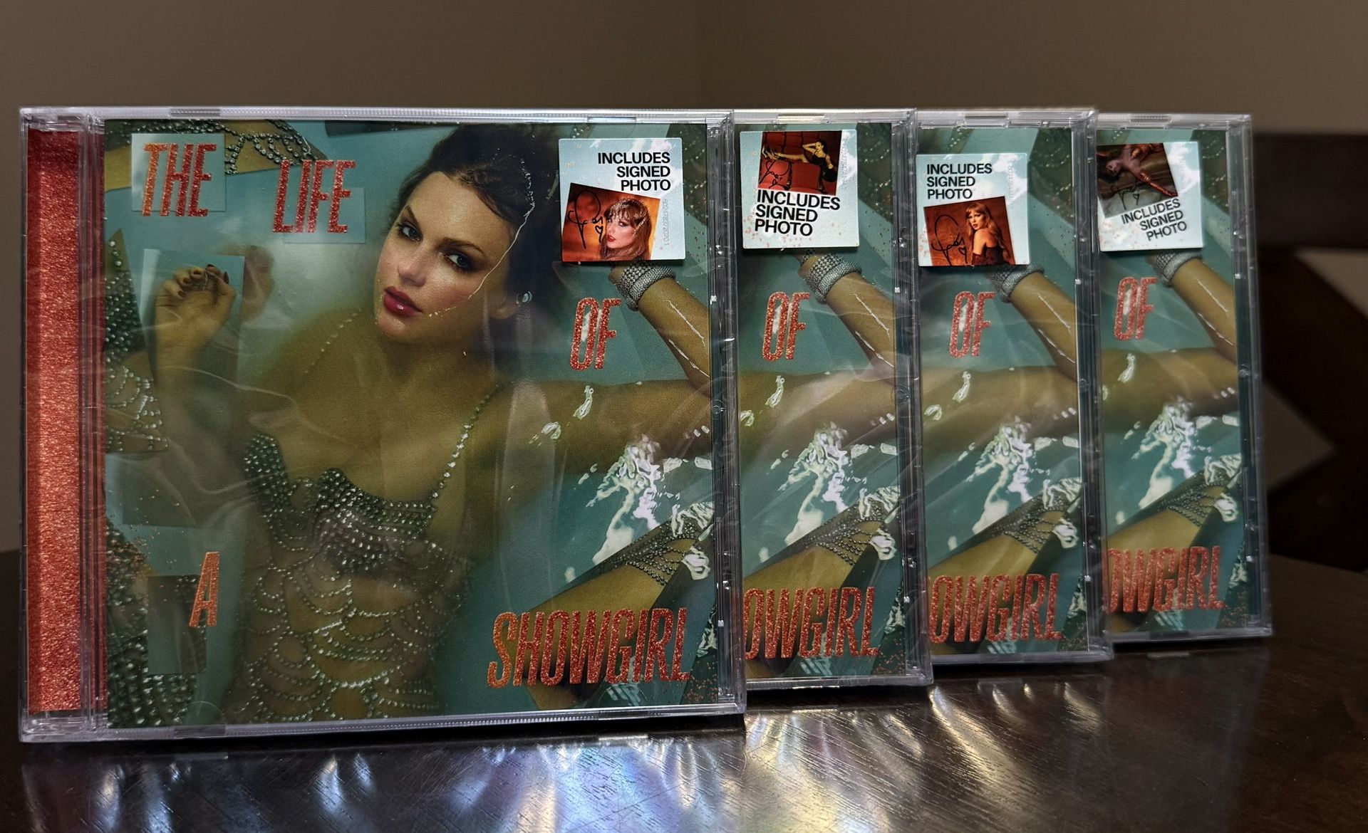 Taylor Swift The Life of a Showgirl CD Hand Signed Bundle CD 1,2,3&4
