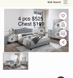 $499 to $525 bedroom set not including mattress and chest