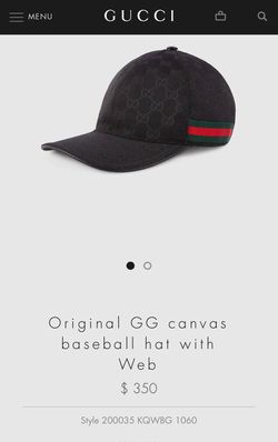 Gucci Original GG Canvas Baseball Hat With Web in Black