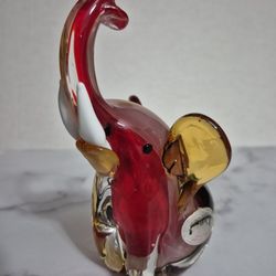 Vintage J.I. Co. Venetian Glass Elephant