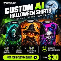 TURN YOUR AI ART INTO A CUSTOM HALLOWEEN SHIRT!