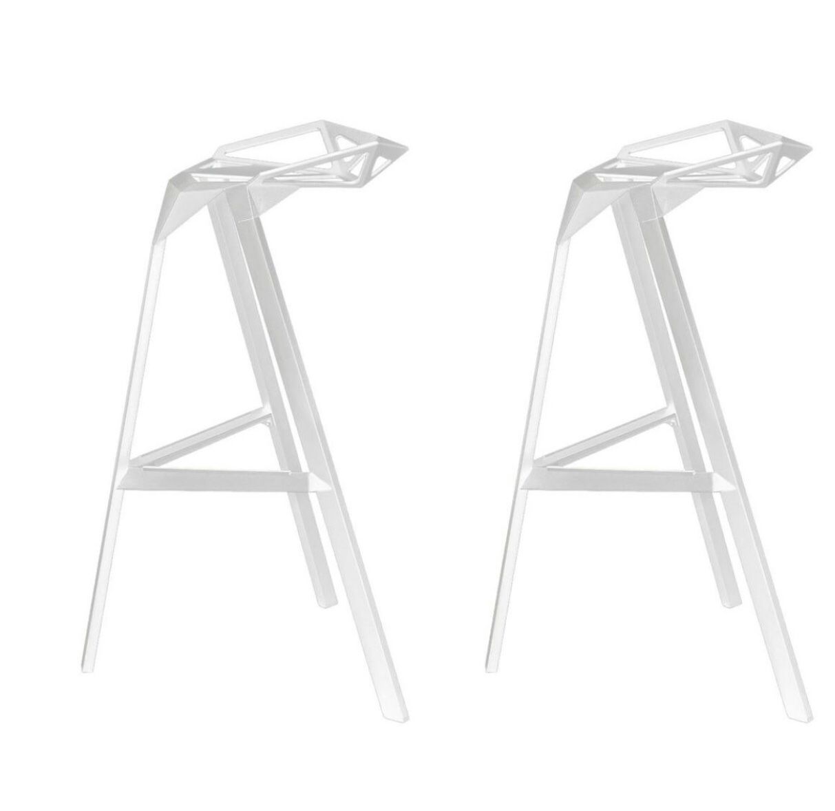 3 Contemporary White Magis Counter Stools