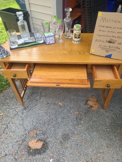 Mission oak desk