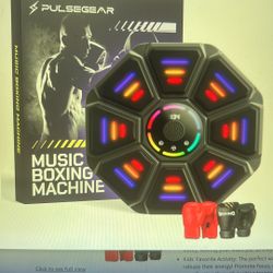 NEW Music Boxing Machine. Wall-Mounted Light-Up Punching Pad, Bluetooth Boxing Game w/9 Modes, Comes w/Gloves. Smart Boxing Equi