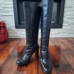 Tod's Black Heeled Knee-High Boots EU 38 US 8