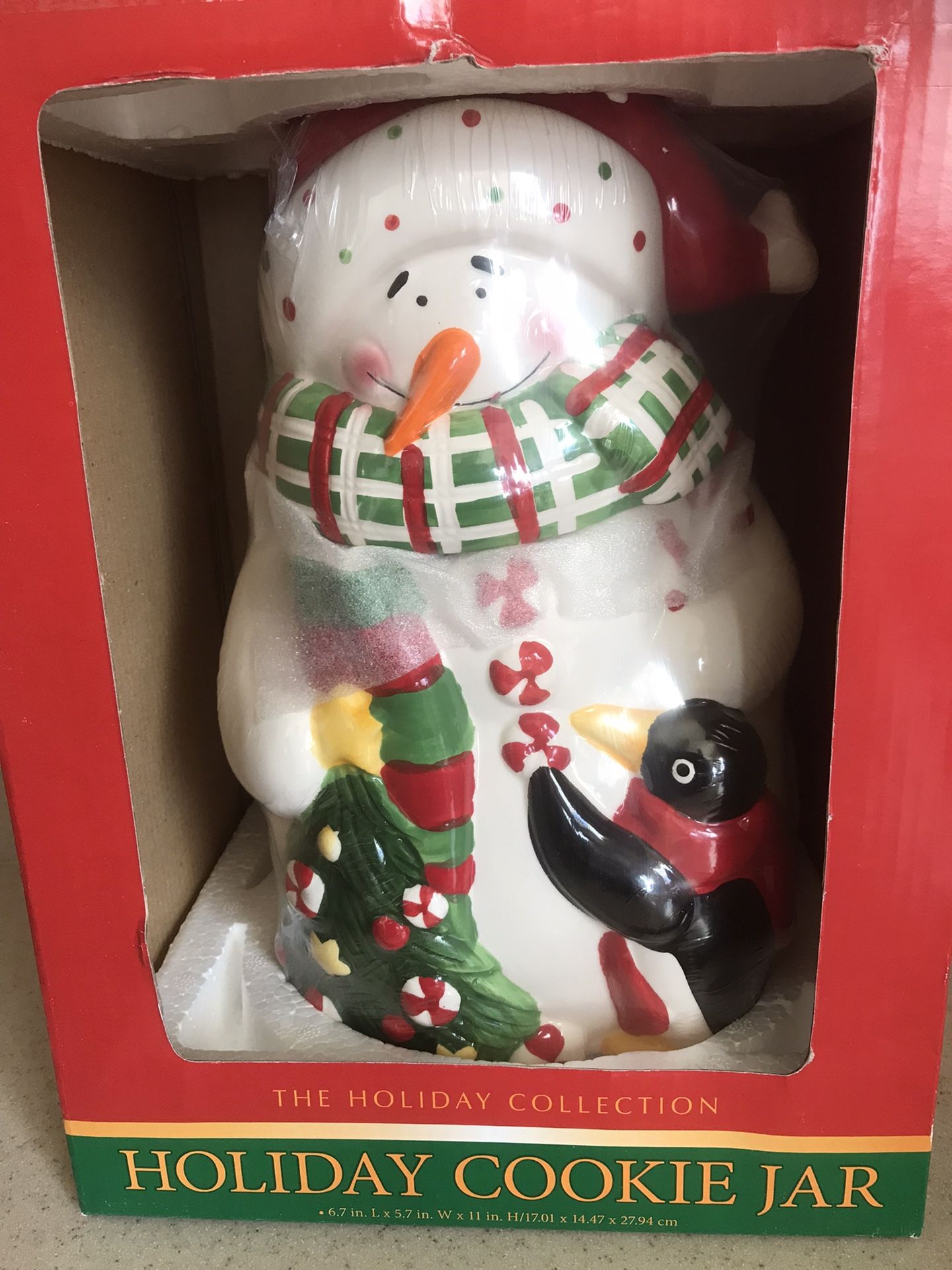 Vintage Christmas Snowman Cookie Jar
