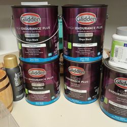 3 Sealed Gallons Of Onyx Black Semi Gloss Paint($150) 1 Base 2 And 1 Base 3 Semi Gloss