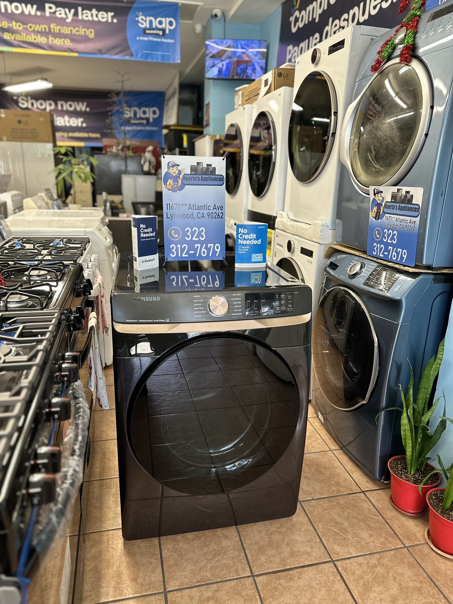 Samsung 7.5 Cu Ft Dryer Electric Brushed Black Steam Sanitize And Sensor Dry