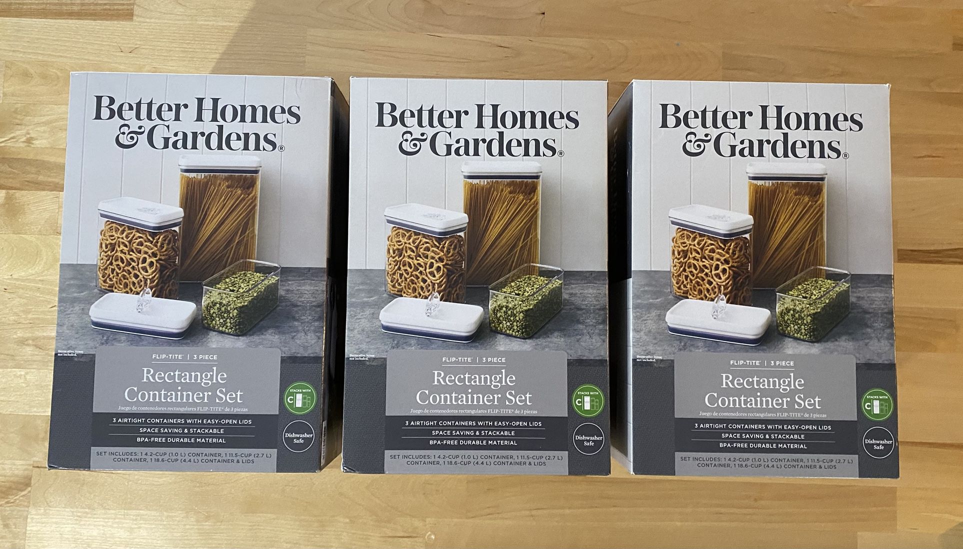 New! 3 piece canister set- pantry organization Better Homes & Gardens