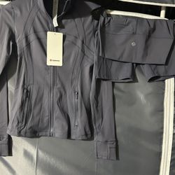 Navy Lululemon Shorts & jacket Set 