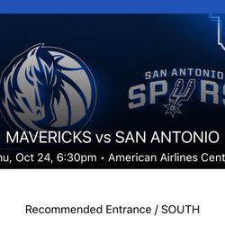 Mavs vs Spurs October 24th SEASON OPENER