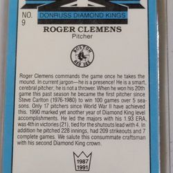 NO. 9 ROGER CLEMENS pitcher 1990 leaf