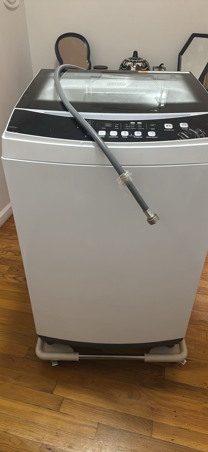 BLACK+DECKER 3.0 Cu. Ft. Portable Washer, 26.5 lb. Capacity Washing Machine, 6 Cycles, Quick Connect Sink Adapter and Drain Hose Included, Transparent