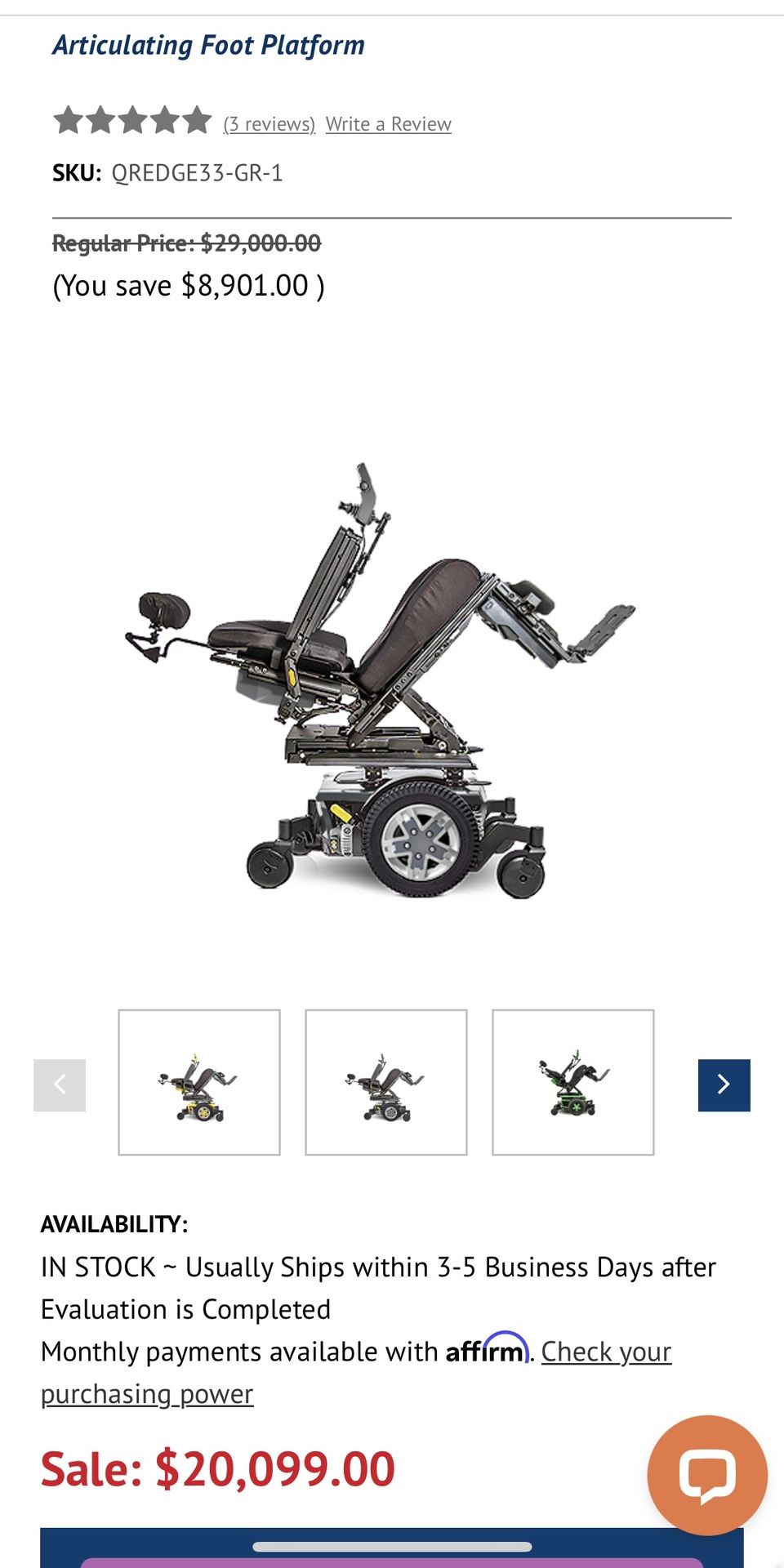 Quantum edge 6 Power Chair Motorized Wheelchair