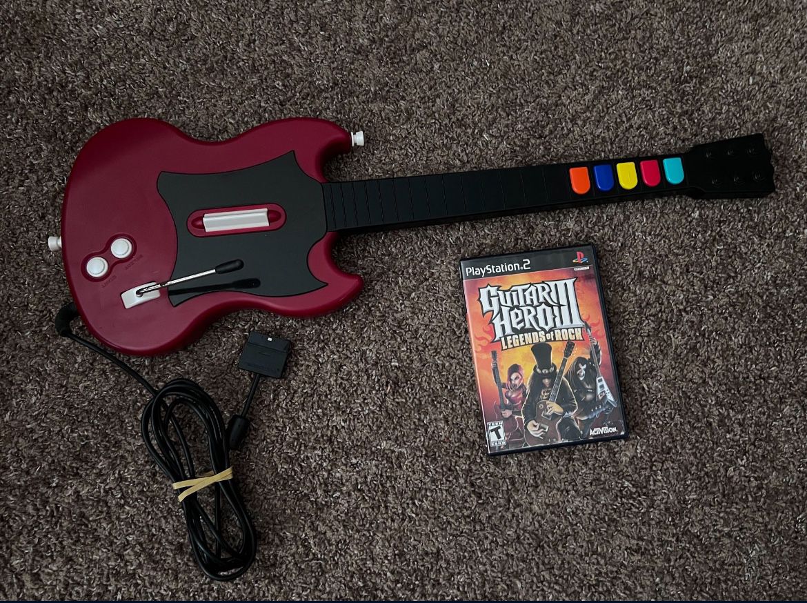 Guitar Hero Guitar PS2 With GH3 Game