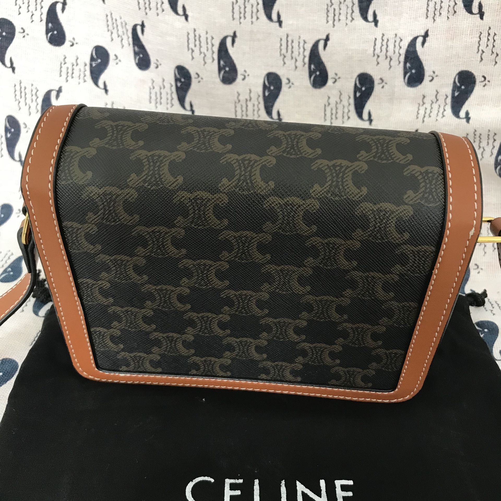 Authentic CELINE Bag in Shiny Black TRIOMPHE Logo Calfskin for Sale in Las  Vegas, NV - OfferUp