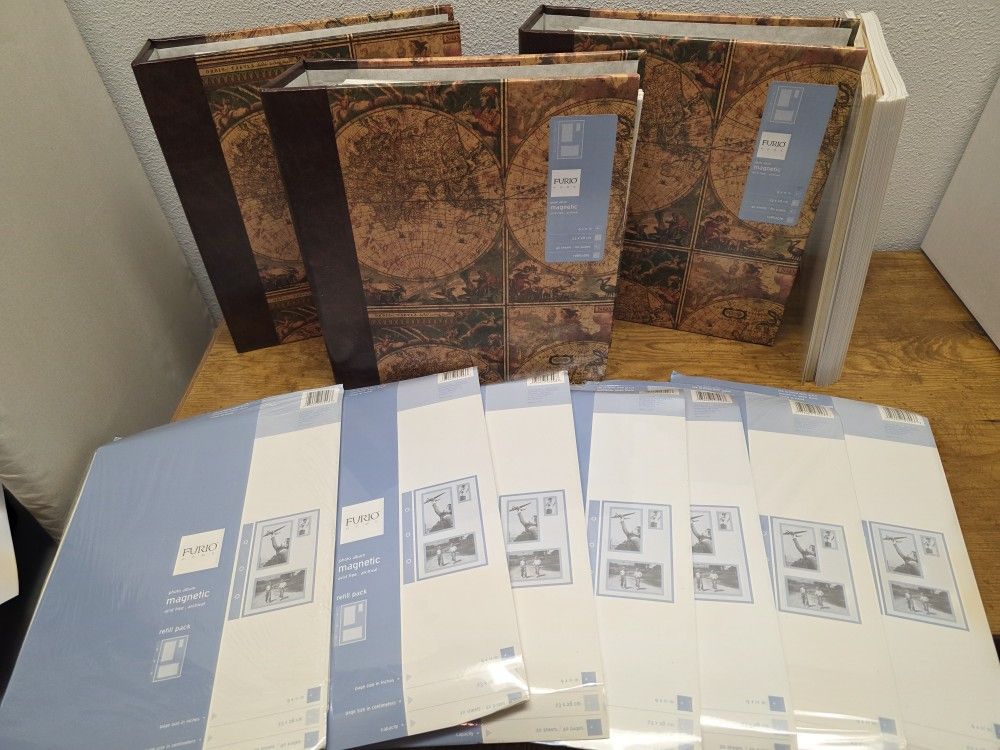 Three New World Travels Photo Albums With Seven Packets Of Refills, Brand New!