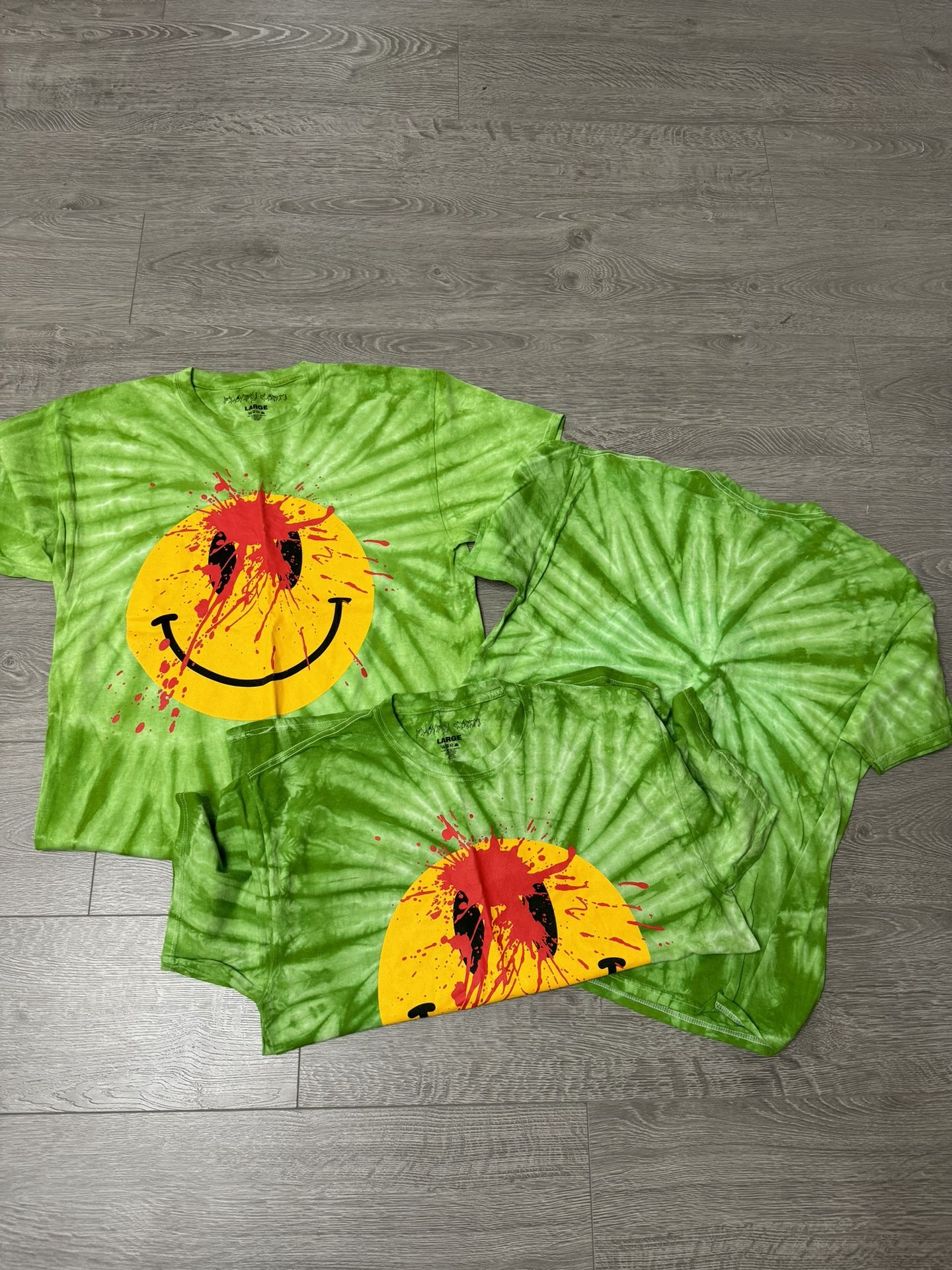 Playboi Carti Die Lit Tour Smiley Face Tee Green Tie Dye