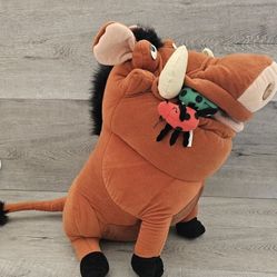 Walt Disney The Lion King Pumba Plush Large Eating a Bug Open Mouth Vintage