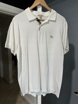 Burberry Men’s White Polo Shirt Like New - Size XXL