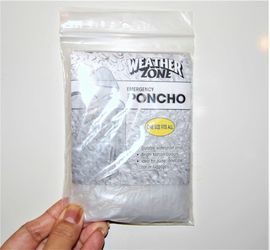 4X RAIN COAT CLEAR DISPOSABLE THIN EMERGENCY PONCHO POCKET CARRYING