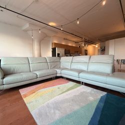 Authentic Leather Gray Sectional 4-piece