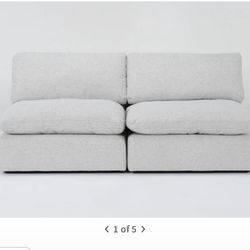Grey Armless Couch 