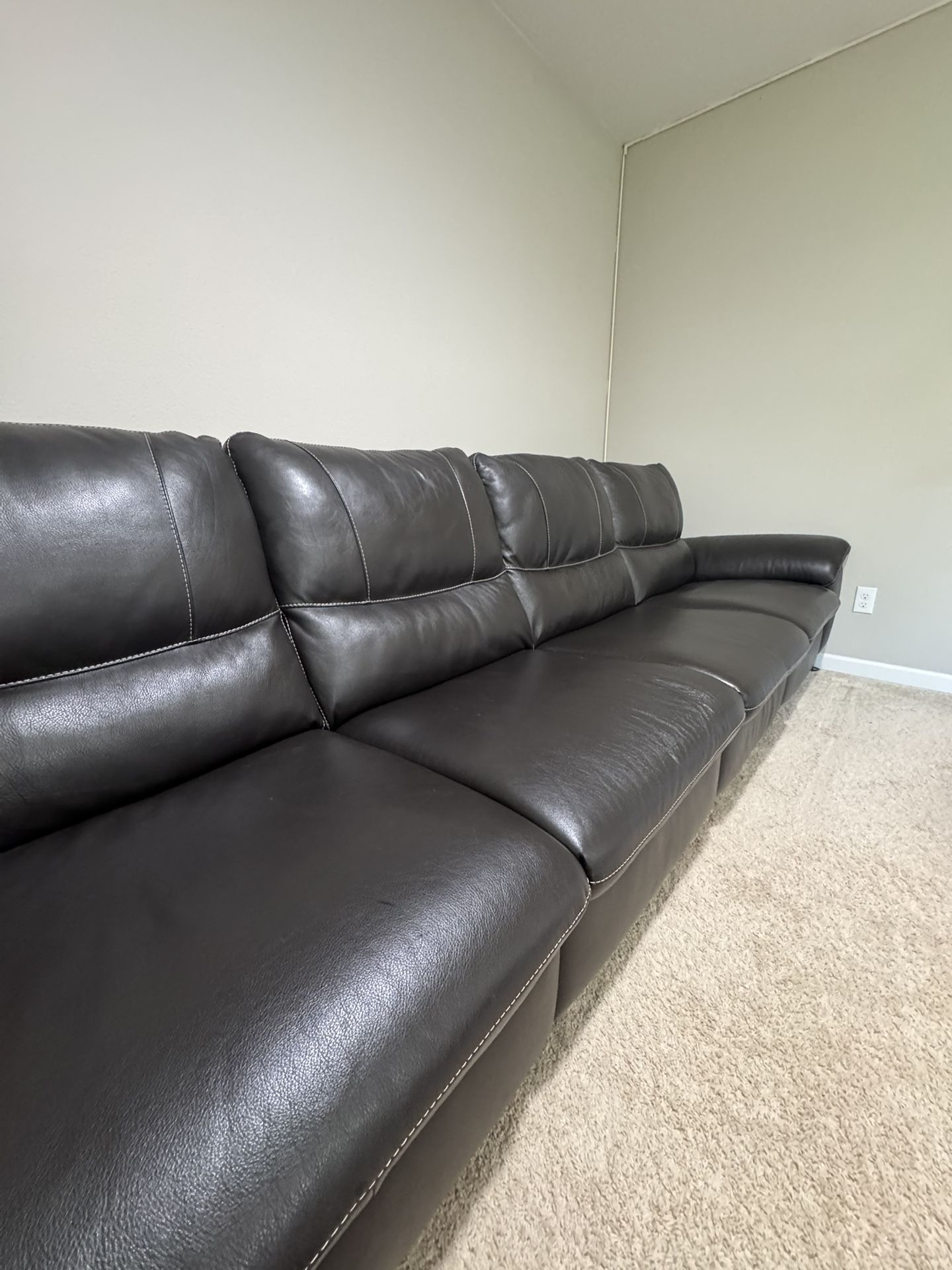 Macys Leather Recliner - 7 Piece With 3 Power Recliners