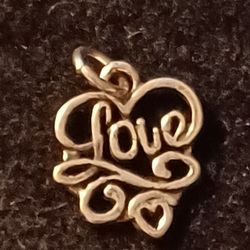 Sterling Silver " Love" Charm