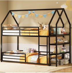 Bunk Bed with bookshelves twin over twin brand new in box