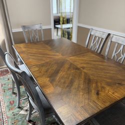 6 seat hardwood dining table