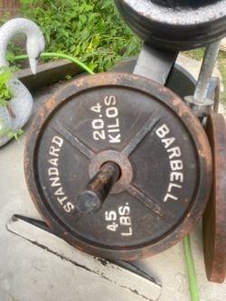 Olympic weight plates 45lb pairs 2”