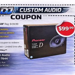 Pioneer D Series Car Speakers 1 Set 6" X 8" 2-Way Coaxial Speaker System 240 Watts TS-D68F 🚨 Payment Options Available 🚨 No Credit Needed 🚨 