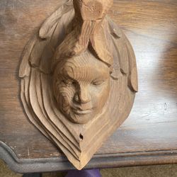 Vintage Carved Wood Wall Hook