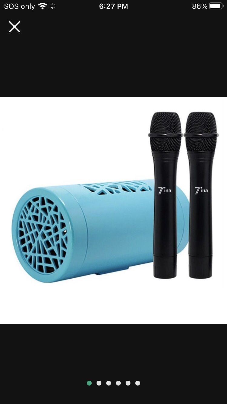 2 Wireless Karaoke Microphone W Mixer BT Speaker