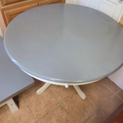 Kitchen Table (Only)  Painted Grey And White 