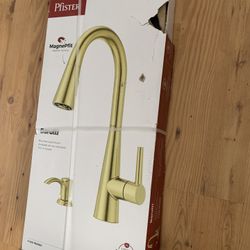 Brand New Sink Faucet, Gold color With Soap Dispenser