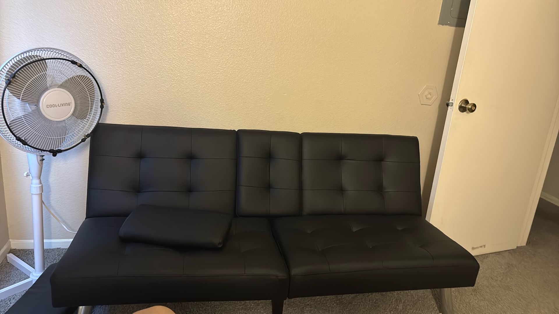 Black Leather Futon