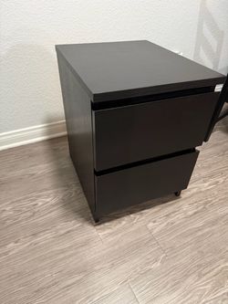IKEA Malm 2-Drawer Nightstand Black-Brown